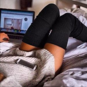 So cozy ☕️ and cute knit ribbed thigh high tights